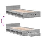 Casa si Gradina - Mobilier - Paturi si accesorii - Paturi - Cadru de pat cu sertar gri sonoma 100x200 cm lemn prelucrat - Infinity.ro