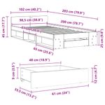 Casa si Gradina - Mobilier - Paturi si accesorii - Paturi - Cadru de pat cu sertar gri sonoma 100x200 cm lemn prelucrat - Infinity.ro