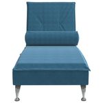 Casa si Gradina - Mobilier - Scaune si fotolii - Fotolii - Sezlong de masaj cu suport sprijin, albastru, catifea - Infinity.ro