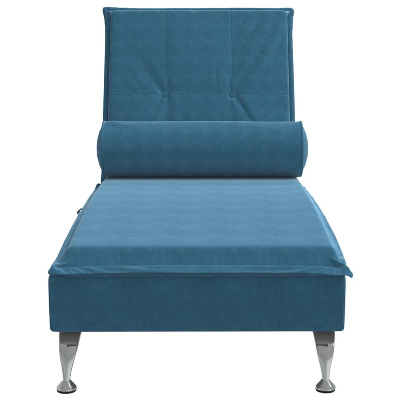 Casa si Gradina - Mobilier - Scaune si fotolii - Fotolii - Sezlong de masaj cu suport sprijin, albastru, catifea - Infinity.ro