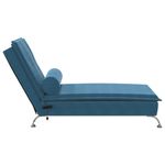 Casa si Gradina - Mobilier - Scaune si fotolii - Fotolii - Sezlong de masaj cu suport sprijin, albastru, catifea - Infinity.ro