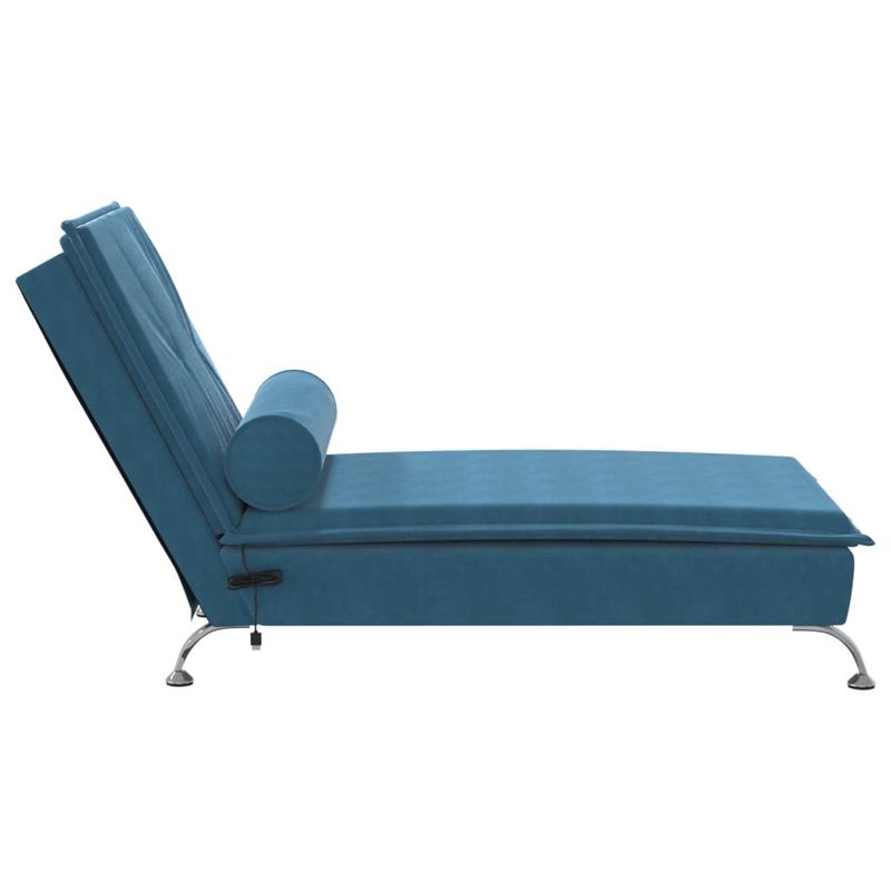 Casa si Gradina - Mobilier - Scaune si fotolii - Fotolii - Sezlong de masaj cu suport sprijin, albastru, catifea - Infinity.ro