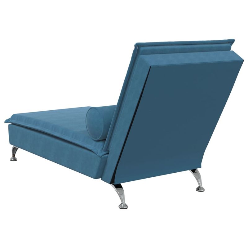 Casa si Gradina - Mobilier - Scaune si fotolii - Fotolii - Sezlong de masaj cu suport sprijin, albastru, catifea - Infinity.ro