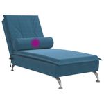 Casa si Gradina - Mobilier - Scaune si fotolii - Fotolii - Sezlong de masaj cu suport sprijin, albastru, catifea - Infinity.ro
