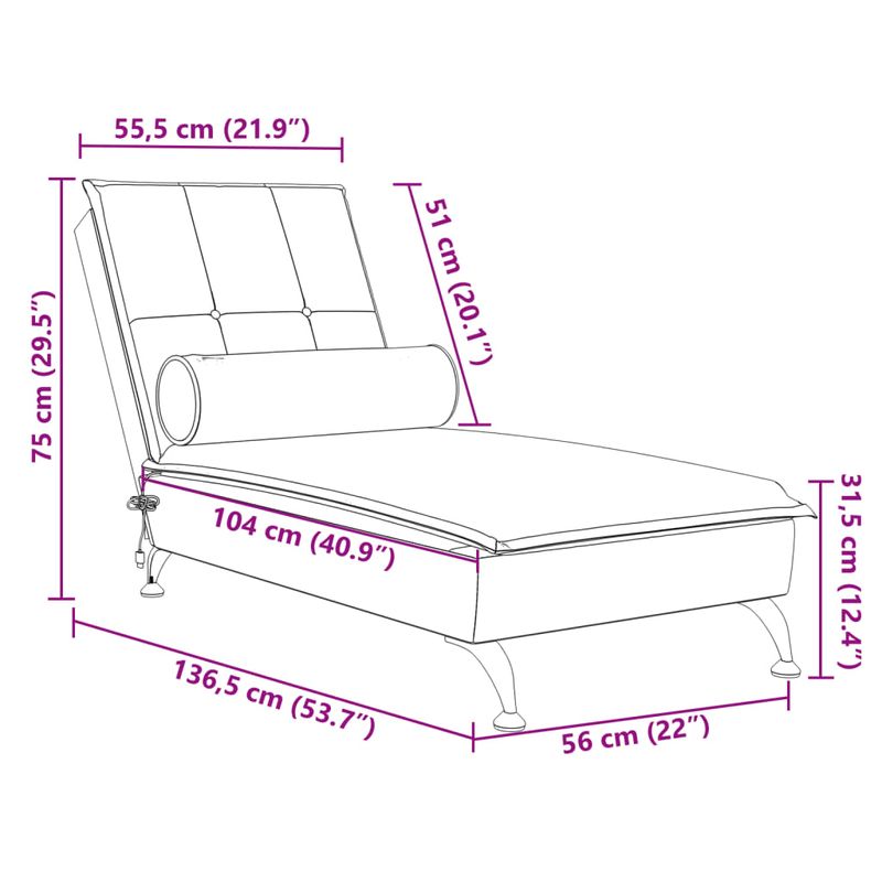 Casa si Gradina - Mobilier - Scaune si fotolii - Fotolii - Sezlong de masaj cu suport sprijin, albastru, catifea - Infinity.ro