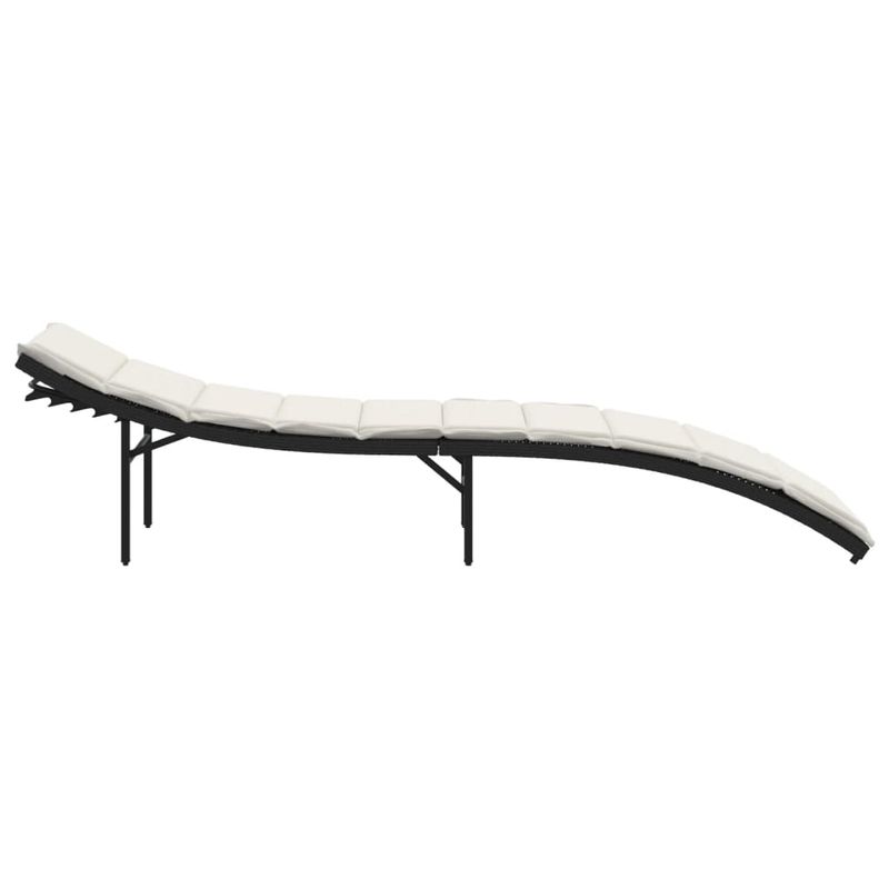 Casa si Gradina - Gradina si terasa - Mobilier exterior - Scaune si sezlonguri gradina - Sezlonguri de plaja cu perne, 2 buc., negru, poliratan - Infinity.ro