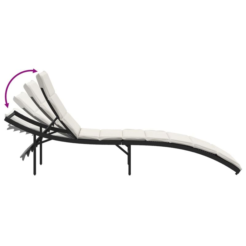 Casa si Gradina - Gradina si terasa - Mobilier exterior - Scaune si sezlonguri gradina - Sezlonguri de plaja cu perne, 2 buc., negru, poliratan - Infinity.ro