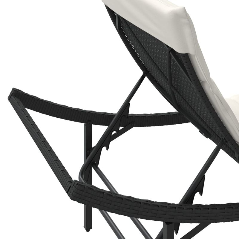 Casa si Gradina - Gradina si terasa - Mobilier exterior - Scaune si sezlonguri gradina - Sezlonguri de plaja cu perne, 2 buc., negru, poliratan - Infinity.ro