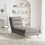Casa si Gradina - Mobilier - Scaune si fotolii - Fotolii - Sezlong cu perne, gri taupe, material textil - Infinity.ro