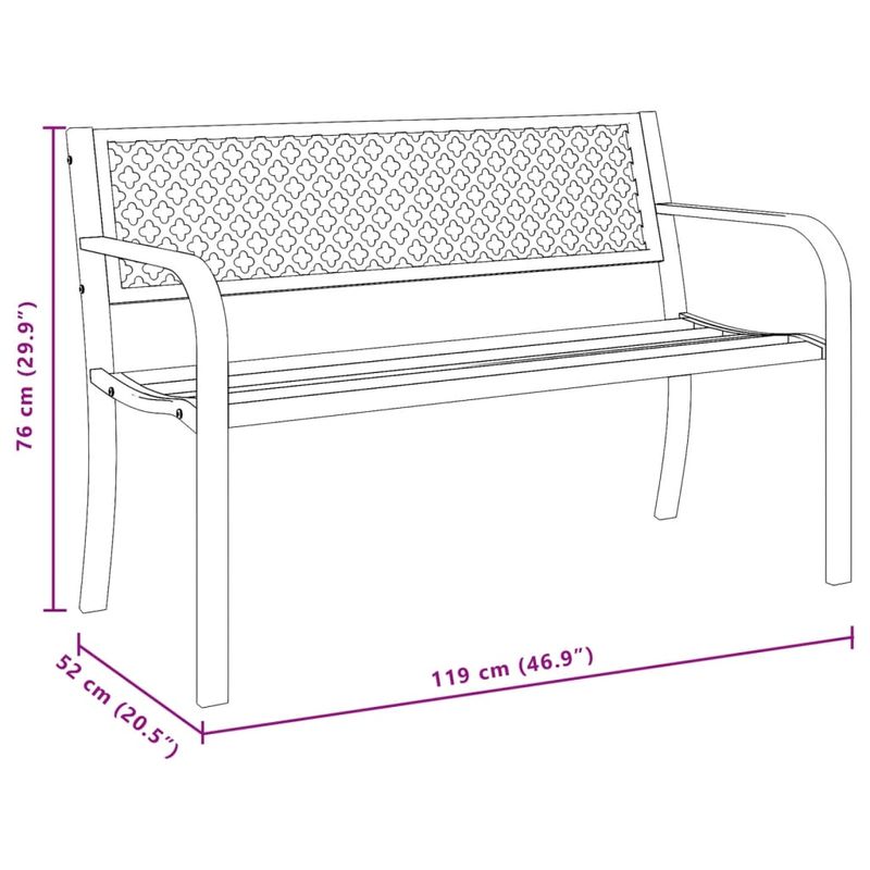 Casa si Gradina - Gradina si terasa - Mobilier exterior - Bancute de gradina - Banca de gradina, negru, 119 cm, otel - Infinity.ro