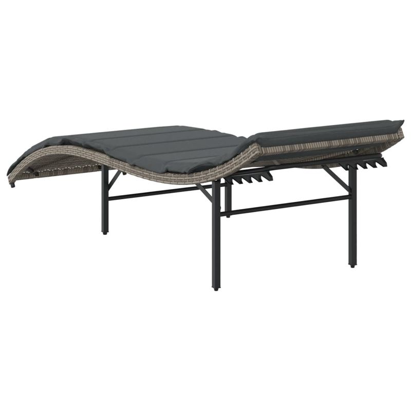 Casa si Gradina - Gradina si terasa - Mobilier exterior - Scaune si sezlonguri gradina - Sezlonguri de plaja cu perne, 2 buc., gri, poliratan - Infinity.ro