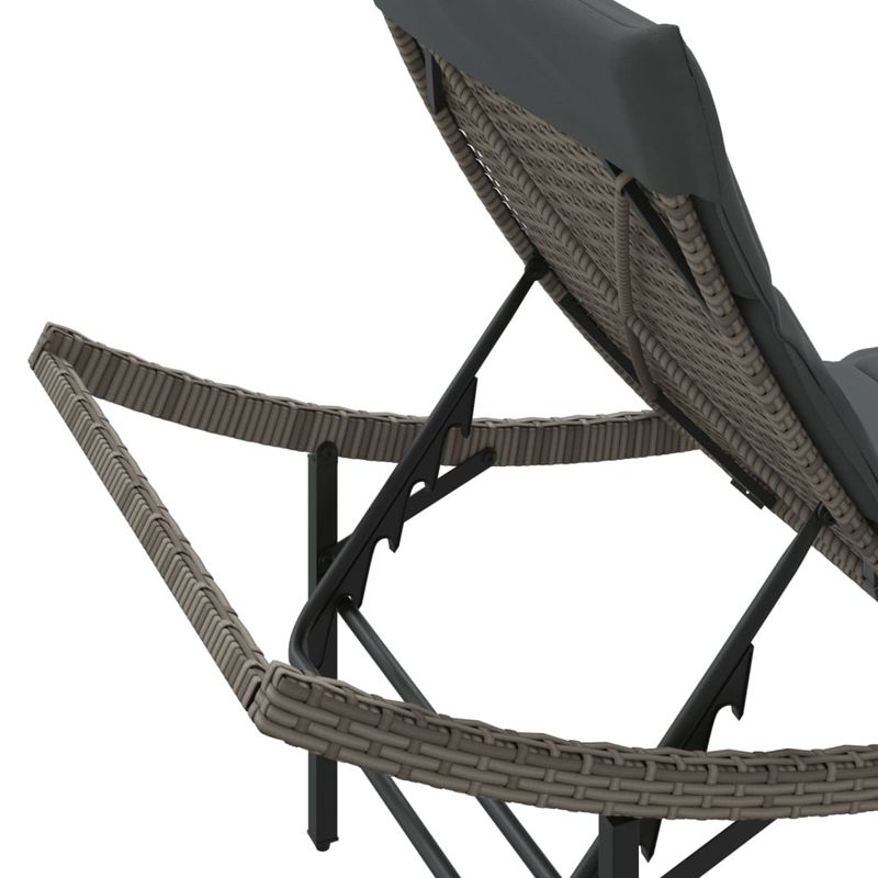 Casa si Gradina - Gradina si terasa - Mobilier exterior - Scaune si sezlonguri gradina - Sezlonguri de plaja cu perne, 2 buc., gri, poliratan - Infinity.ro
