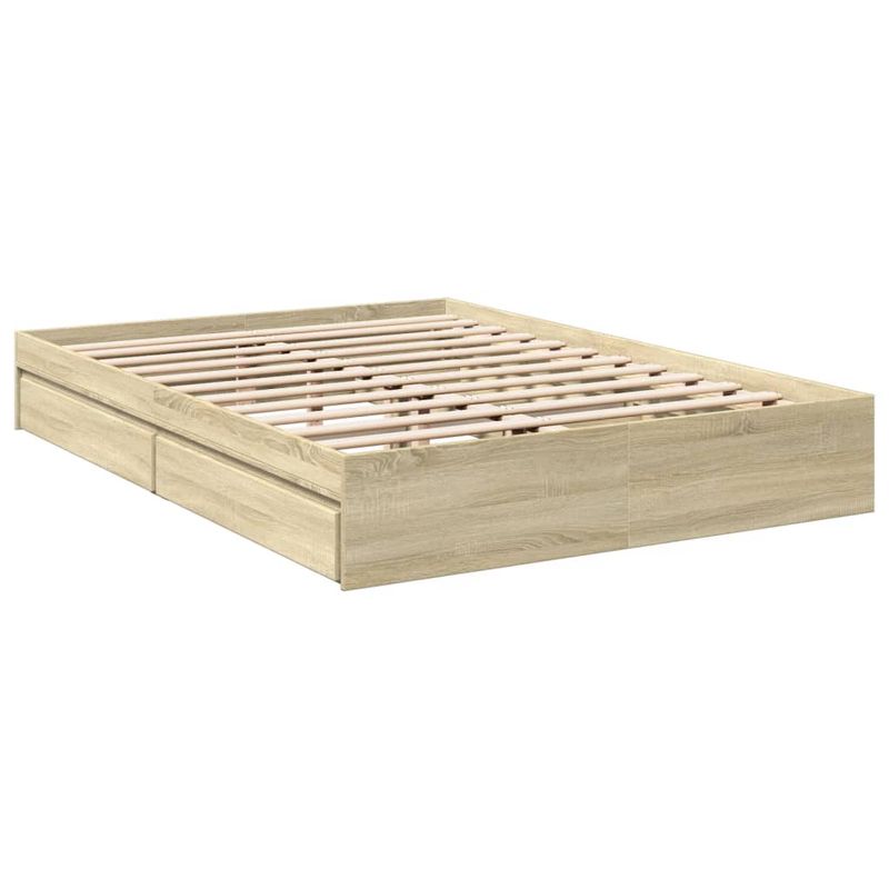 Casa si Gradina - Mobilier - Paturi si accesorii - Paturi - Cadru de pat cu sertare stejar sonoma 150x200 cm lemn prelucrat - Infinity.ro