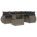 Casa si Gradina - Gradina si terasa - Mobilier exterior - Seturi mobila gradina - Set mobilier gradina cu perne, 6 piese, gri, poliratan - Infinity.ro