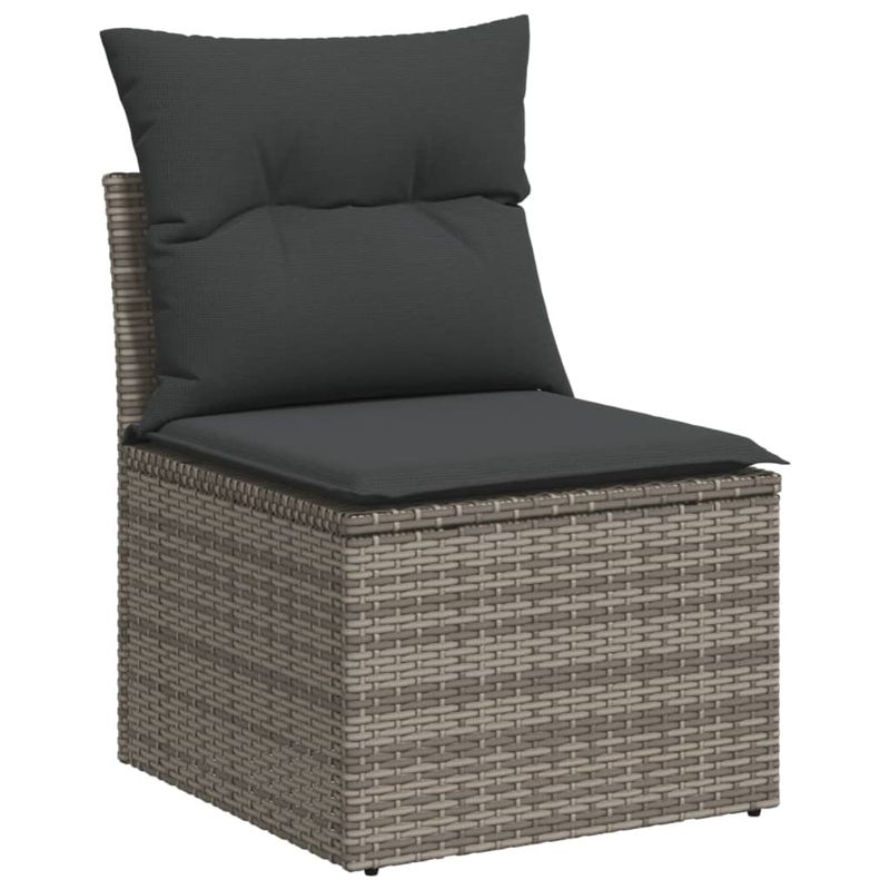 Casa si Gradina - Gradina si terasa - Mobilier exterior - Seturi mobila gradina - Set mobilier gradina cu perne, 6 piese, gri, poliratan - Infinity.ro