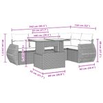 Casa si Gradina - Gradina si terasa - Mobilier exterior - Seturi mobila gradina - Set mobilier gradina cu perne, 6 piese, gri, poliratan - Infinity.ro