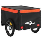 Sport si Outdoor - Ciclism - Accesorii pentru biciclete - Remorci biciclete - Remorca pentru biciclete, negru și portocaliu, 45 kg, fier, mărime 62.5x124x52 cm - Infinity.ro