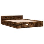 Casa si Gradina - Mobilier - Paturi si accesorii - Paturi - Cadru pat cu sertare stejar fumuriu 135x190 cm lemn prelucrat - Infinity.ro