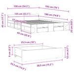 Casa si Gradina - Mobilier - Paturi si accesorii - Paturi - Cadru pat cu sertare stejar fumuriu 135x190 cm lemn prelucrat - Infinity.ro