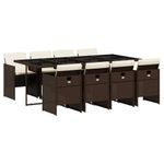 Casa si Gradina - Gradina si terasa - Mobilier exterior - Seturi mobila gradina - Set mobilier de gradina cu perne, 9 piese, maro, poliratan - Infinity.ro