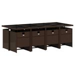Casa si Gradina - Gradina si terasa - Mobilier exterior - Seturi mobila gradina - Set mobilier de gradina cu perne, 9 piese, maro, poliratan - Infinity.ro