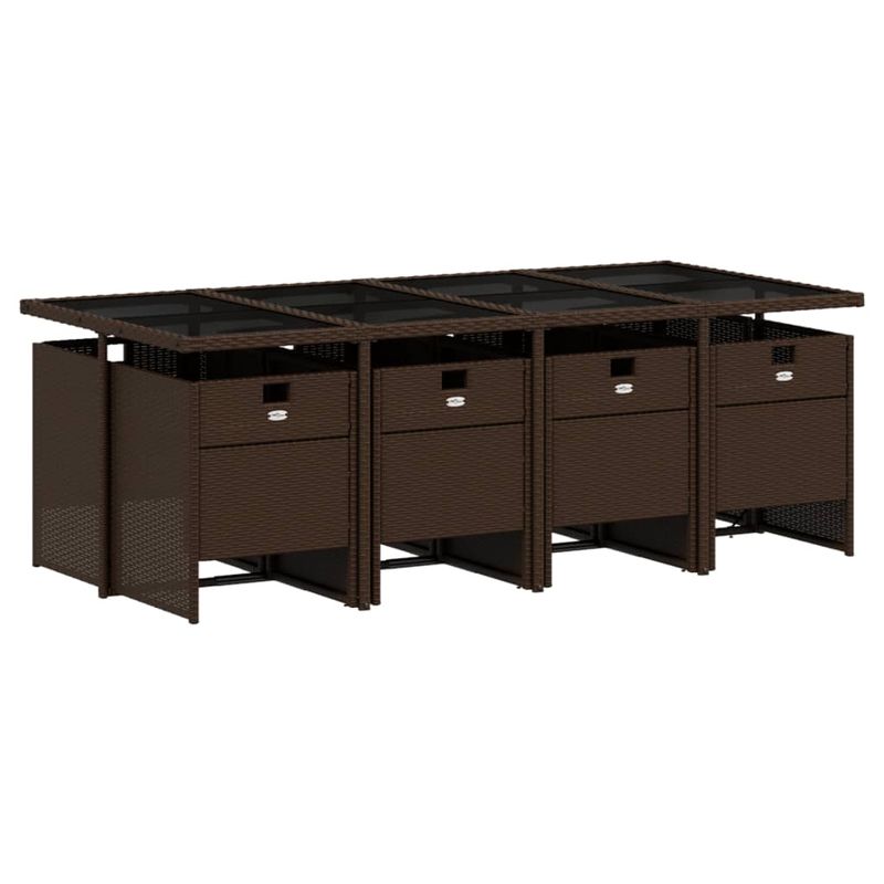 Casa si Gradina - Gradina si terasa - Mobilier exterior - Seturi mobila gradina - Set mobilier de gradina cu perne, 9 piese, maro, poliratan - Infinity.ro
