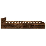 Casa si Gradina - Mobilier - Paturi si accesorii - Paturi - Cadru pat cu sertare stejar fumuriu 120x200 cm lemn prelucrat - Infinity.ro