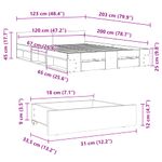 Casa si Gradina - Mobilier - Paturi si accesorii - Paturi - Cadru pat cu sertare stejar fumuriu 120x200 cm lemn prelucrat - Infinity.ro