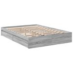 Casa si Gradina - Mobilier - Paturi si accesorii - Paturi - Cadru de pat cu sertare gri sonoma 120x190 cm lemn prelucrat - Infinity.ro