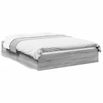 Casa si Gradina - Mobilier - Paturi si accesorii - Paturi - Cadru de pat cu sertare gri sonoma 120x190 cm lemn prelucrat - Infinity.ro