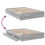 Casa si Gradina - Mobilier - Paturi si accesorii - Paturi - Cadru de pat cu sertare gri sonoma 120x190 cm lemn prelucrat - Infinity.ro