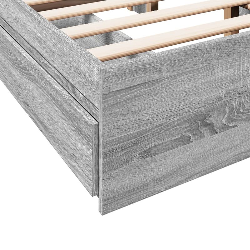 Casa si Gradina - Mobilier - Paturi si accesorii - Paturi - Cadru de pat cu sertare gri sonoma 120x190 cm lemn prelucrat - Infinity.ro