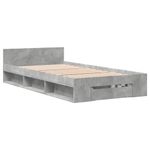 Casa si Gradina - Mobilier - Paturi si accesorii - Paturi - Cadru de pat cu sertar, gri beton, 90x200 cm, lemn prelucrat - Infinity.ro
