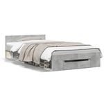 Casa si Gradina - Mobilier - Paturi si accesorii - Paturi - Cadru de pat cu sertar, gri beton, 90x200 cm, lemn prelucrat - Infinity.ro