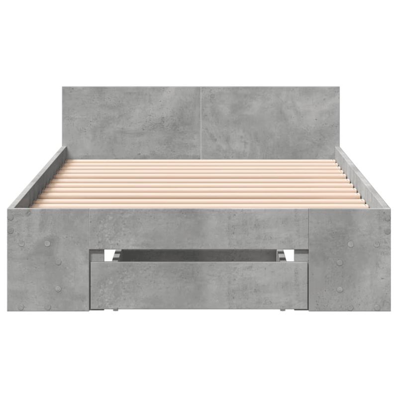 Casa si Gradina - Mobilier - Paturi si accesorii - Paturi - Cadru de pat cu sertar, gri beton, 90x200 cm, lemn prelucrat - Infinity.ro