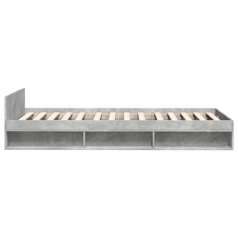 Casa si Gradina - Mobilier - Paturi si accesorii - Paturi - Cadru de pat cu sertar, gri beton, 90x200 cm, lemn prelucrat - Infinity.ro