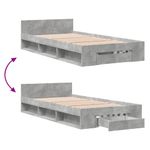 Casa si Gradina - Mobilier - Paturi si accesorii - Paturi - Cadru de pat cu sertar, gri beton, 90x200 cm, lemn prelucrat - Infinity.ro