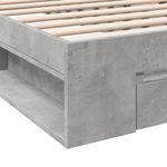Casa si Gradina - Mobilier - Paturi si accesorii - Paturi - Cadru de pat cu sertar, gri beton, 90x200 cm, lemn prelucrat - Infinity.ro