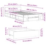 Casa si Gradina - Mobilier - Paturi si accesorii - Paturi - Cadru de pat cu sertar, gri beton, 90x200 cm, lemn prelucrat - Infinity.ro