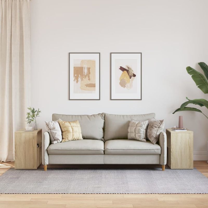 Casa si Gradina - Mobilier - Mese si birouri - Mese living - Masa laterala, 2 buc., stejar sonoma, 50x30x50 cm, lemn - Infinity.ro