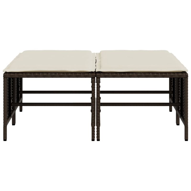 Casa si Gradina - Gradina si terasa - Mobilier exterior - Scaune si sezlonguri gradina - Scaune gradina cu perne, 4 buc., maro, poliratan - Infinity.ro