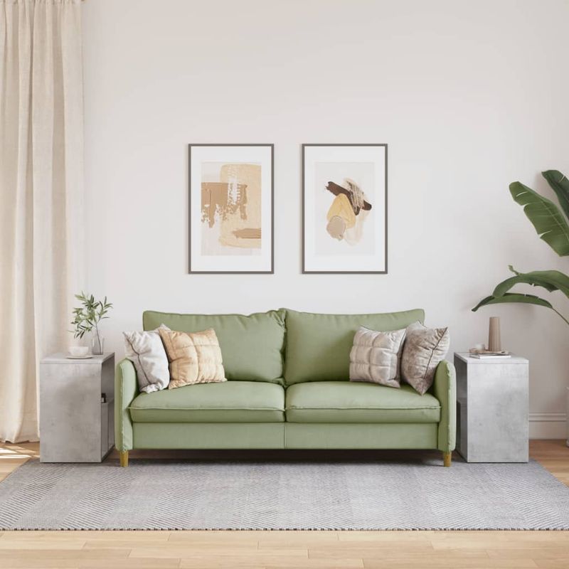 Casa si Gradina - Mobilier - Mese si birouri - Mese living - Masa laterala, 2 buc., gri beton, 50x30x50 cm, PAL - Infinity.ro