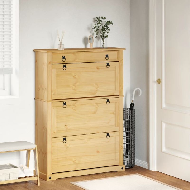 Casa si Gradina - Mobilier - Organizare si depozitare - Organizator incaltaminte - Dulap pantofi "Corona", 99x32x138 cm, lemn masiv de pin - Infinity.ro