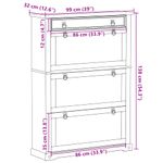 Casa si Gradina - Mobilier - Organizare si depozitare - Organizator incaltaminte - Dulap pantofi "Corona", 99x32x138 cm, lemn masiv de pin - Infinity.ro