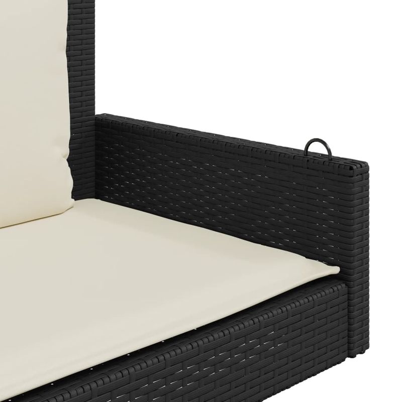 Casa si Gradina - Gradina si terasa - Mobilier exterior - Bancute de gradina - Banca de balansoar cu perne, negru, 119x56x48 cm, poliratan - Infinity.ro