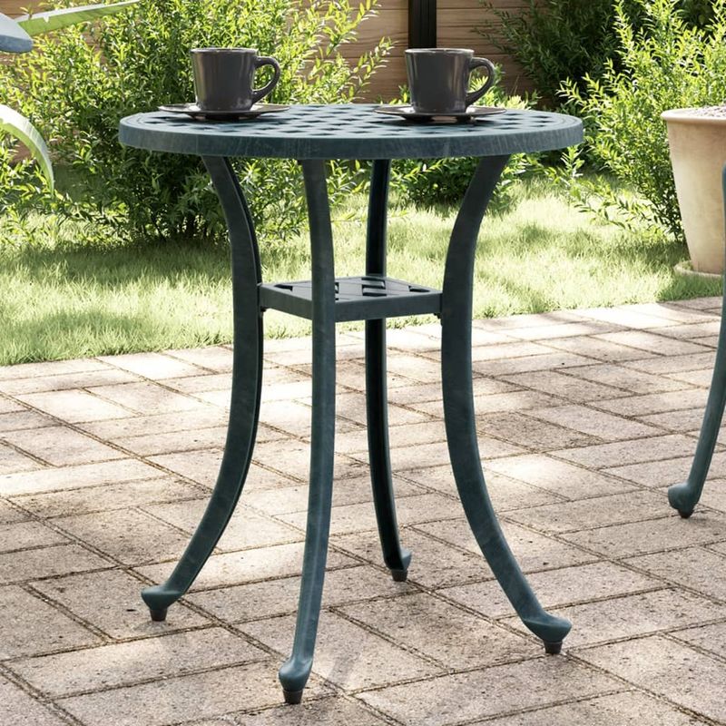 Casa si Gradina - Gradina si terasa - Mobilier exterior - Mese gradina - Masa de gradina, verde, Ø48x53 cm, aluminiu turnat - Infinity.ro