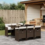 Casa si Gradina - Gradina si terasa - Mobilier exterior - Seturi mobila gradina - Set mobilier de gradina cu perne, 7 piese, maro, poliratan - Infinity.ro