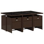Casa si Gradina - Gradina si terasa - Mobilier exterior - Seturi mobila gradina - Set mobilier de gradina cu perne, 7 piese, maro, poliratan - Infinity.ro