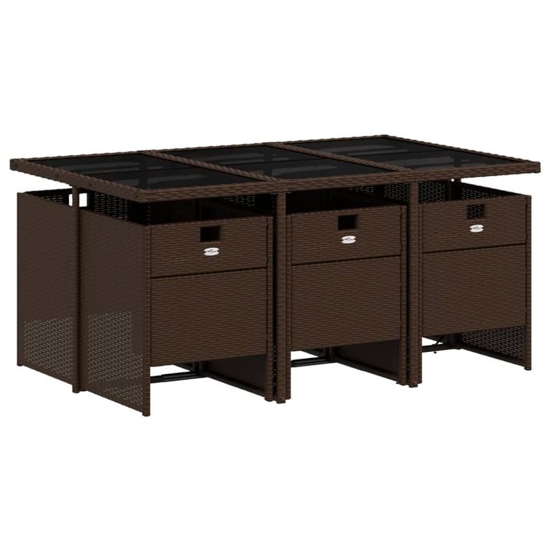 Casa si Gradina - Gradina si terasa - Mobilier exterior - Seturi mobila gradina - Set mobilier de gradina cu perne, 7 piese, maro, poliratan - Infinity.ro