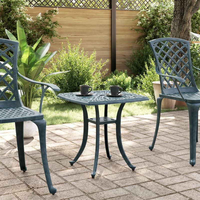Casa si Gradina - Gradina si terasa - Mobilier exterior - Mese gradina - Masa de gradina, verde, 53x53x53 cm, aluminiu turnat - Infinity.ro